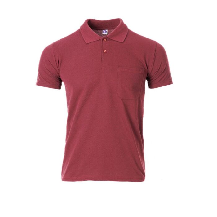 Polo Yaka Tişört Düz - Bordo