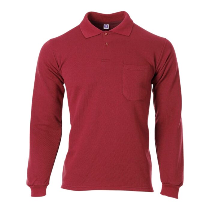 Polo Yaka Sweatshirt - Bordo